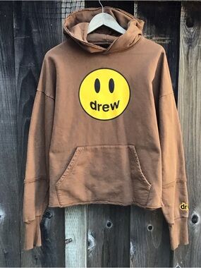 Drew House Mascot Hoodie Brown Small Smiley Face Justin Bieber Streetwear
